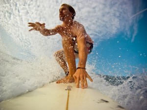 Surfer mit GoPro